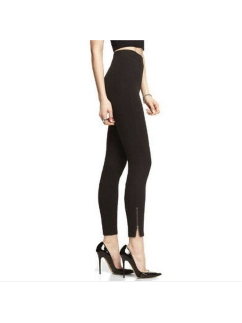 Cabi #999 Ponte Knit Black Riding Leggings Skinny Pull On Ankle Zip Pants S